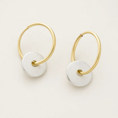 Gold Hoop & Silver Plated Earrings