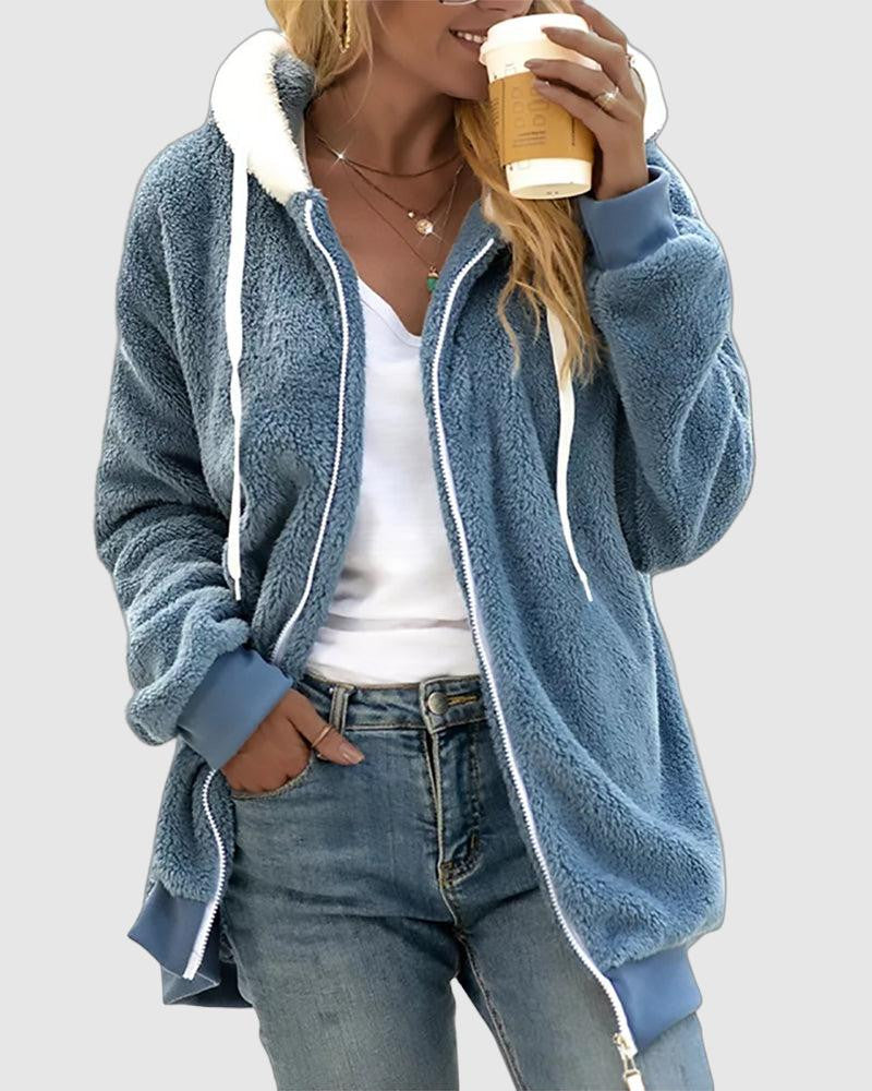 Ivy | Fleece Hoodie with Zipper - Warm and Comfortable