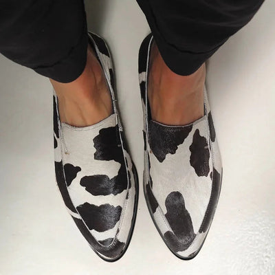 Becca | Cow Print Slip-Ons