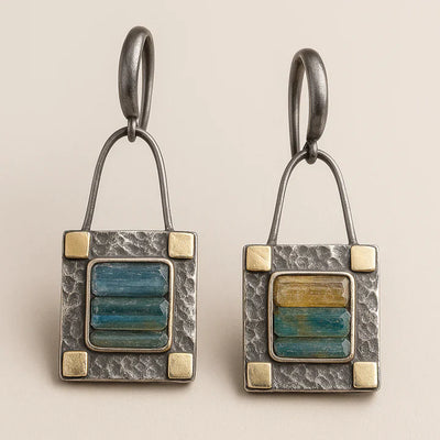 Blue Green Crystal Earrings