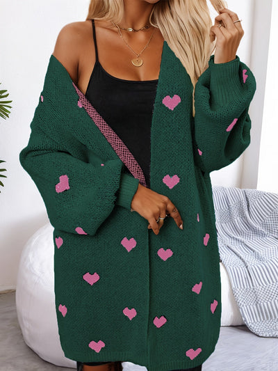 Anne - Elegant Heart Pattern Cardigan