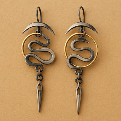Irregular Geometric Spiral Earrings Serpentine