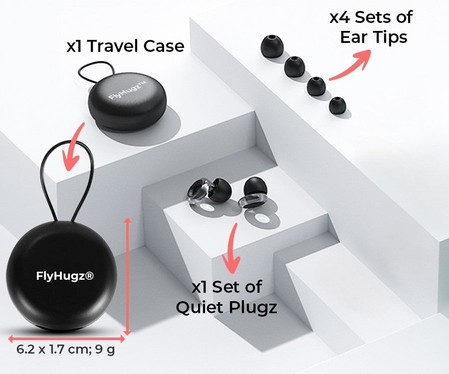 FlyHugz® Noise Reducing Travel Earplugs 2.0