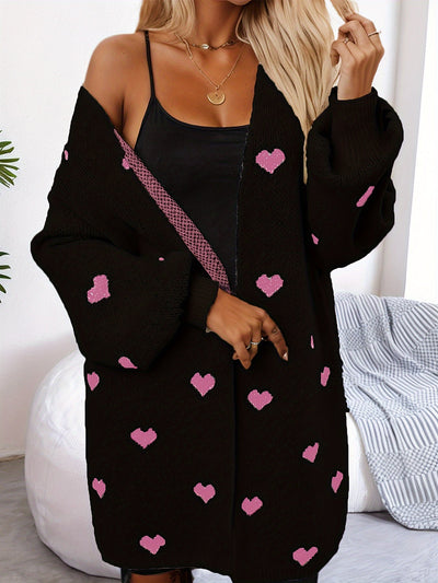 Anne - Elegant Heart Pattern Cardigan