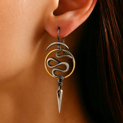 Irregular Geometric Spiral Earrings Serpentine