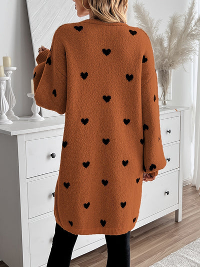 Anne - Elegant Heart Pattern Cardigan