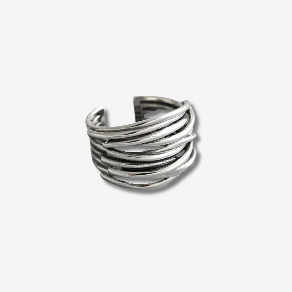 Adjustable Layered 925 Sterling Silver Ring
