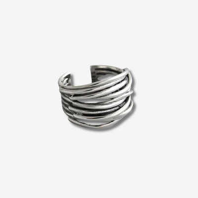 Adjustable Layered 925 Sterling Silver Ring