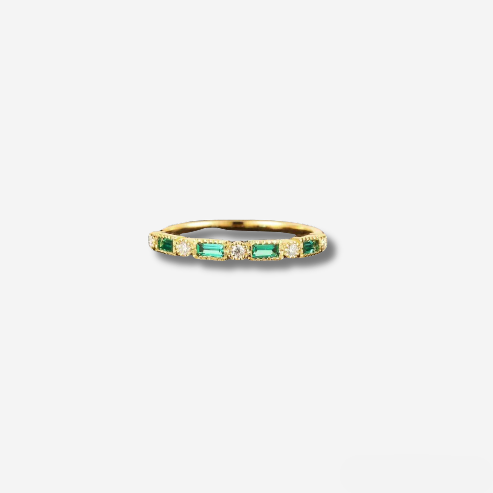 Gold Ring with Green Zircon