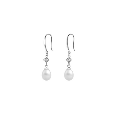 Baroque Pearl Zircon Stud Earrings