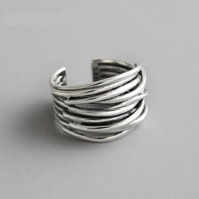Adjustable Silver Layer Ring
