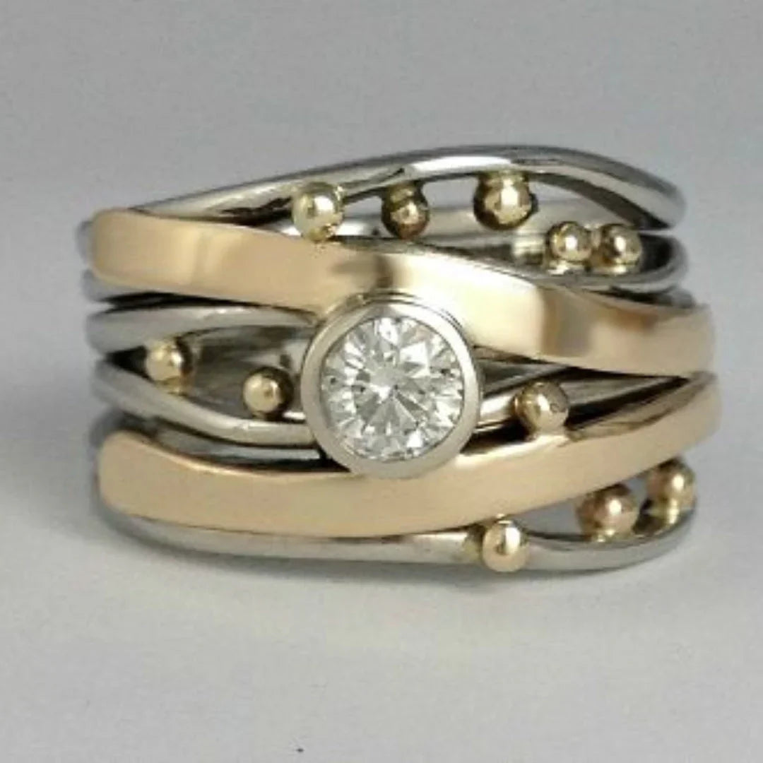 Vintage Gold Zirconium Ring