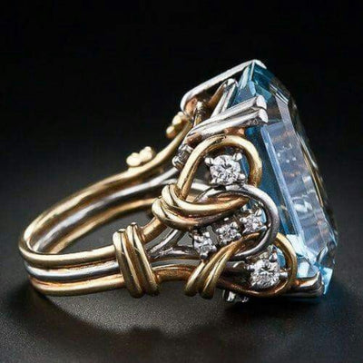 Clarisse | Vintage Blue Zirconium Stacked Ring