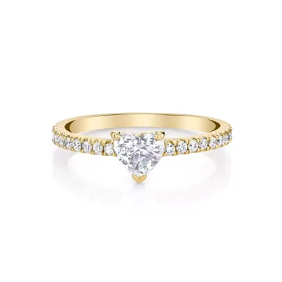 Heart CZ Gold Engagement Ring