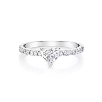 Heart CZ Gold Engagement Ring