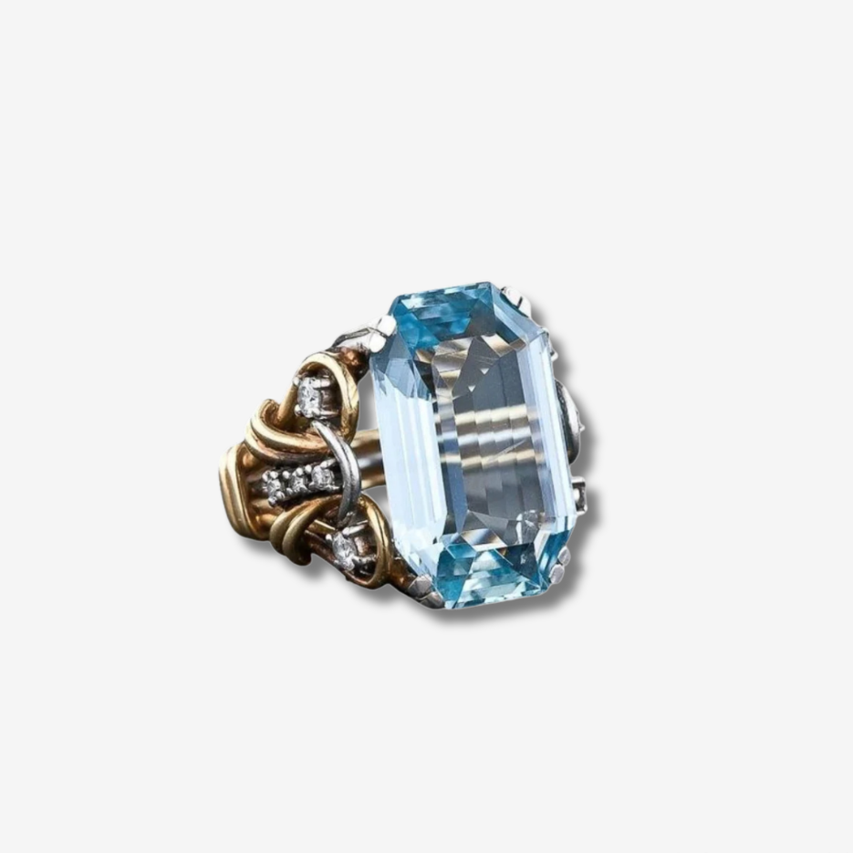 Clarisse | Vintage Blue Zirconium Stacked Ring