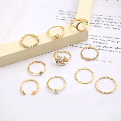 Bohemian Ring Set – 10 Pieces