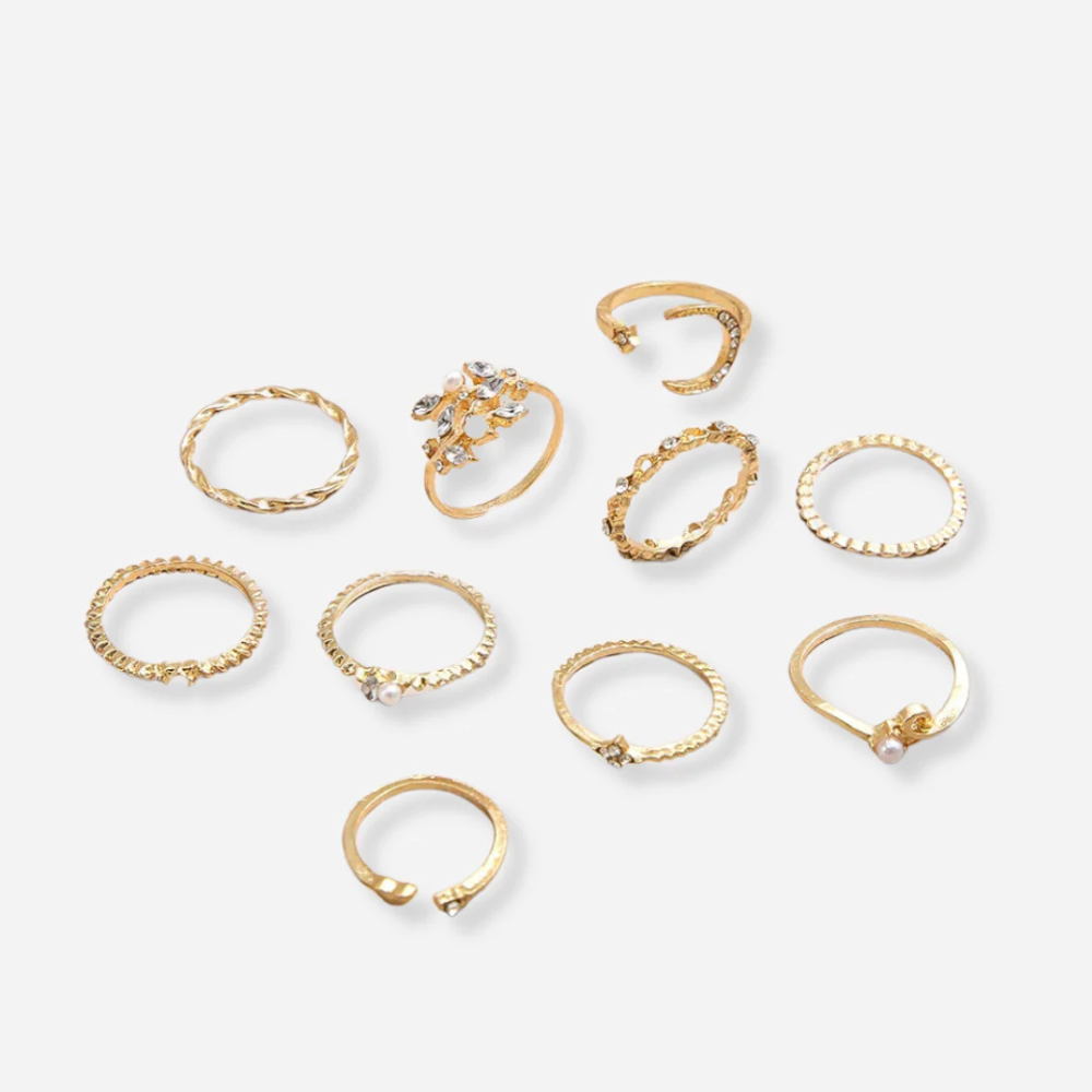 Bohemian Ring Set – 10 Pieces