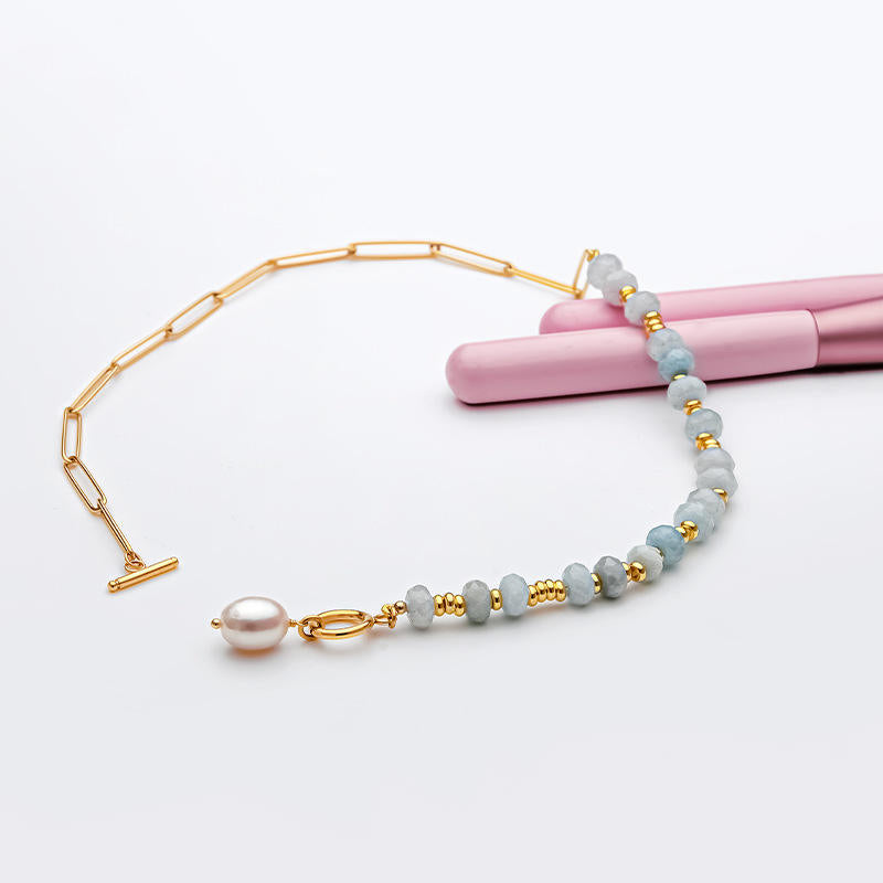 Natural Stone Chain Necklace