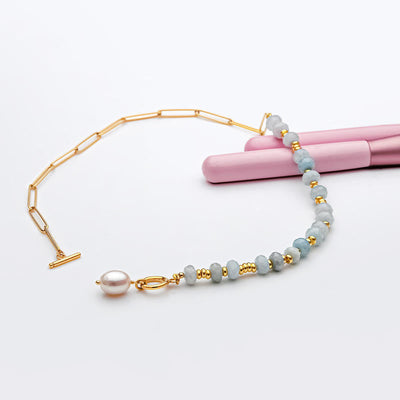 Natural Stone Chain Necklace