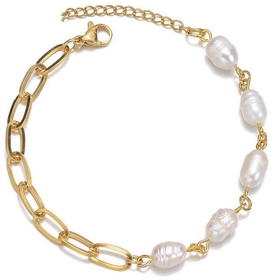 Freshwater Pearl Paperclip Bracelet