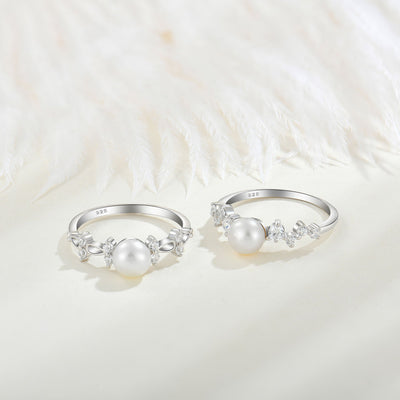 Freshwater Pearl Zircon Ring
