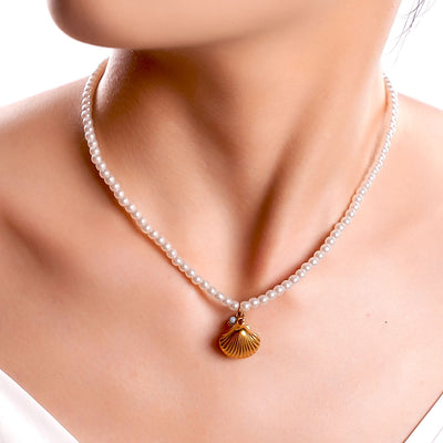 Pearl & Natural Stone Pendant Necklace