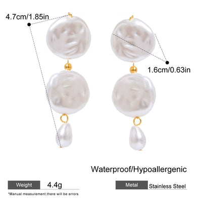 Geometric Freshwater Pearl Earrings