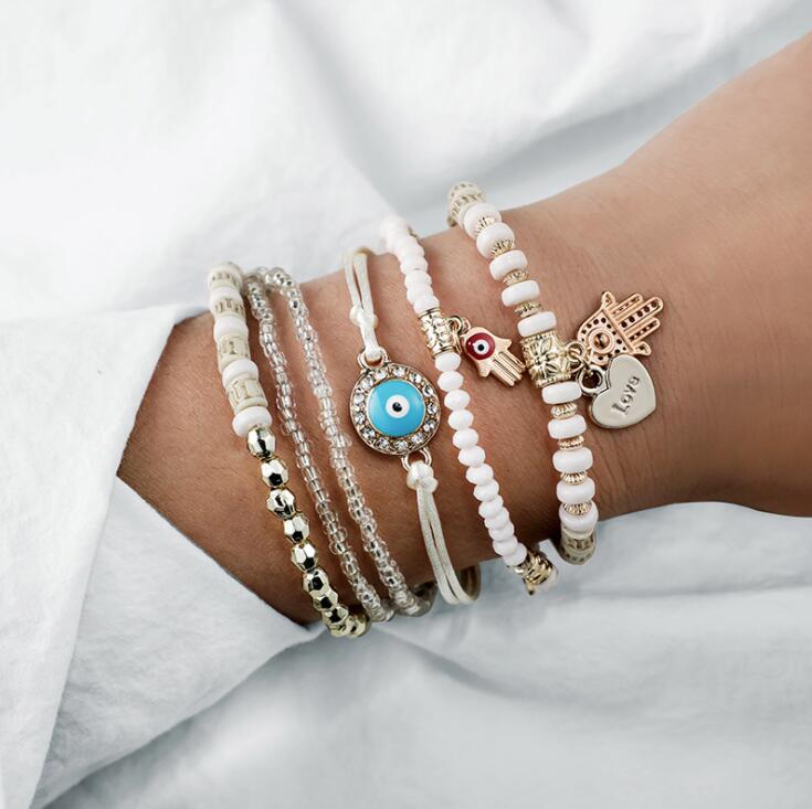 Isla | Hamsa Bracelet Set