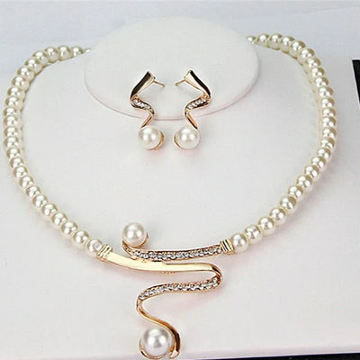 Pearl Necklace + Earrings