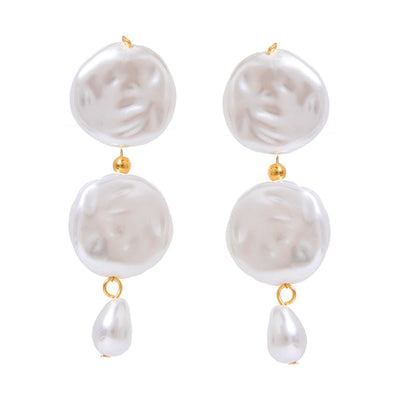 Geometric Freshwater Pearl Earrings