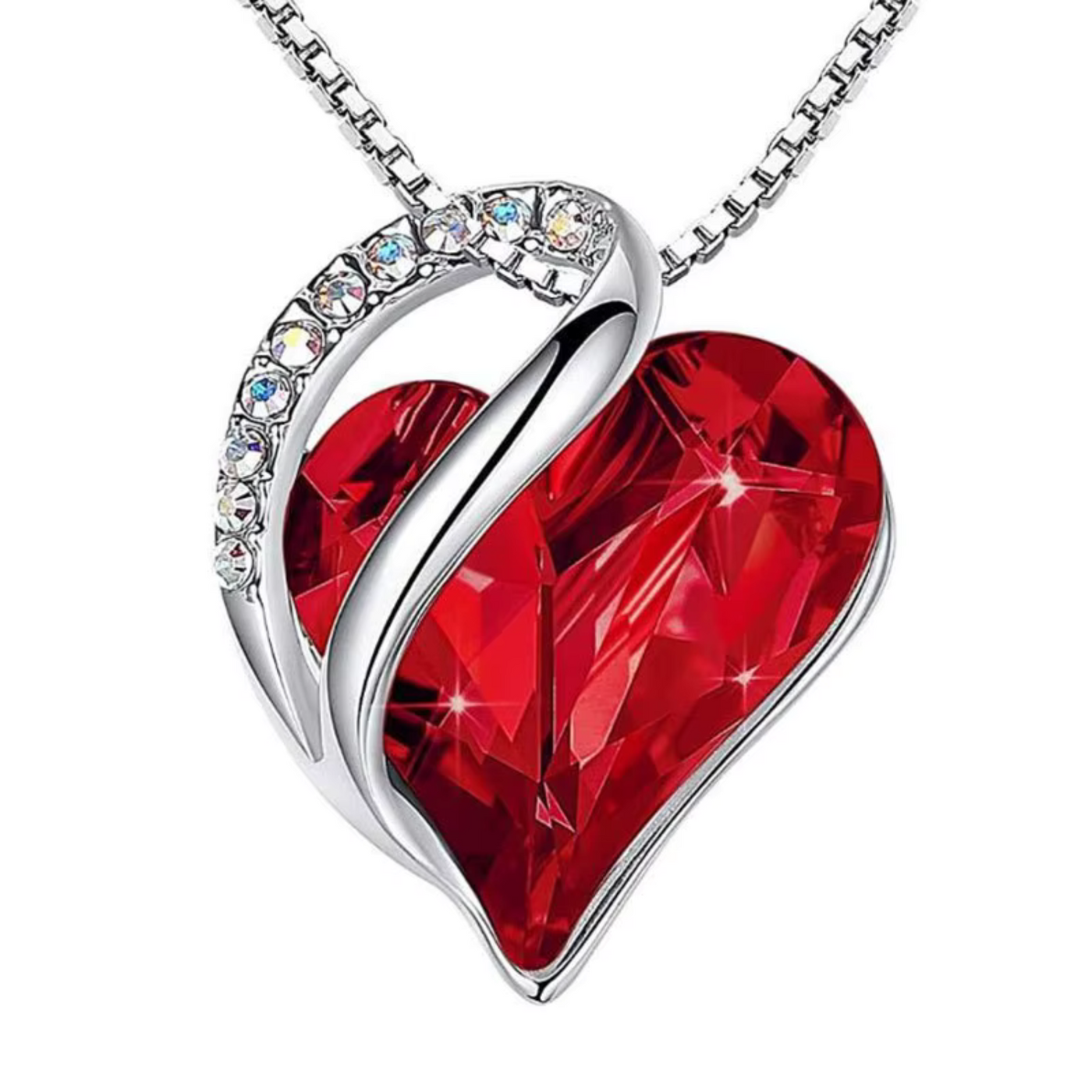 Heart-Shaped Crystal Love Necklace