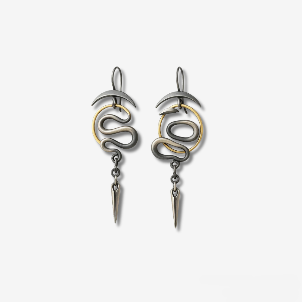 Irregular Geometric Spiral Earrings Serpentine