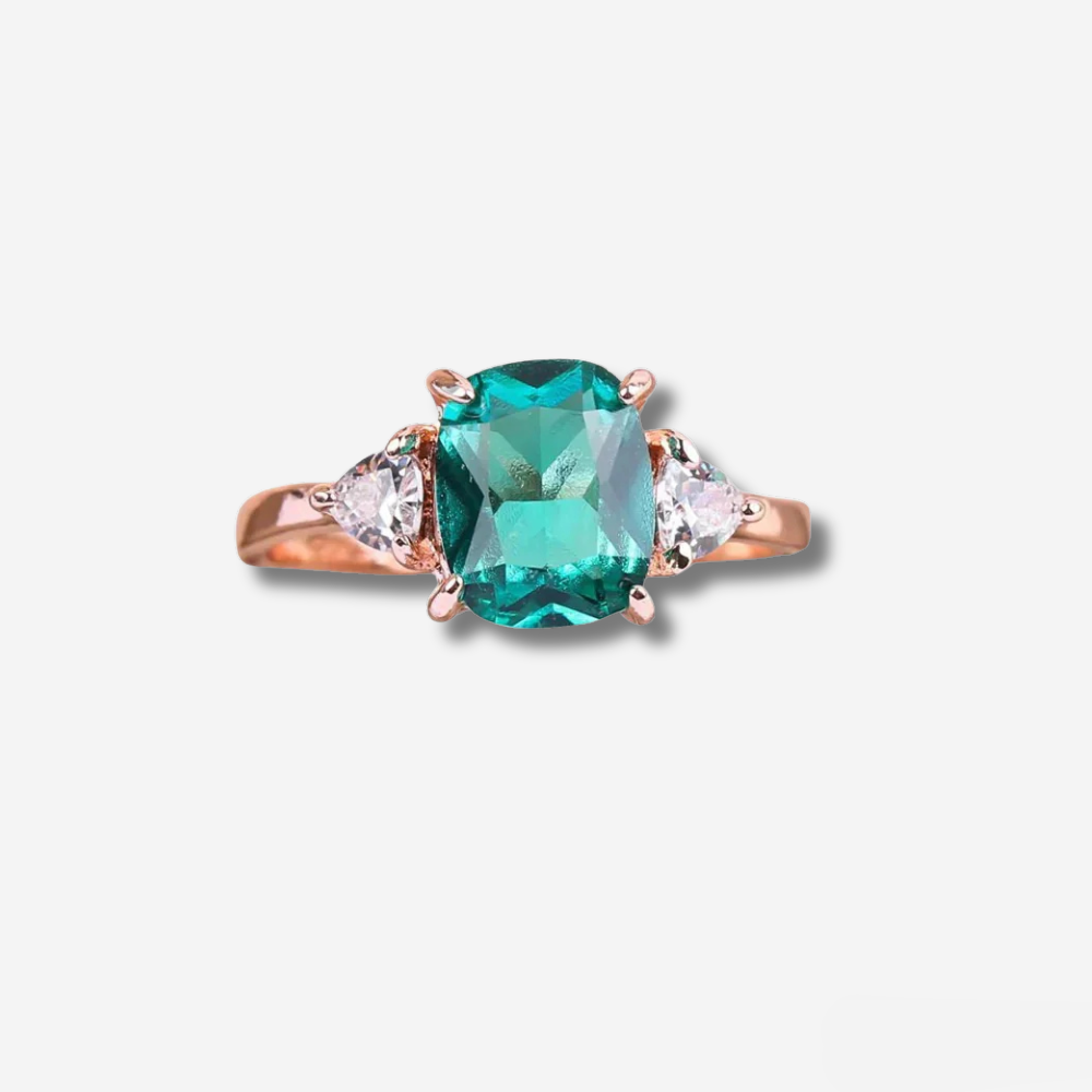 Josephine | Gold Ring With Green Zircon