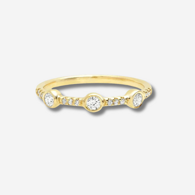 Vintage Gold and Zirconium Ring Set