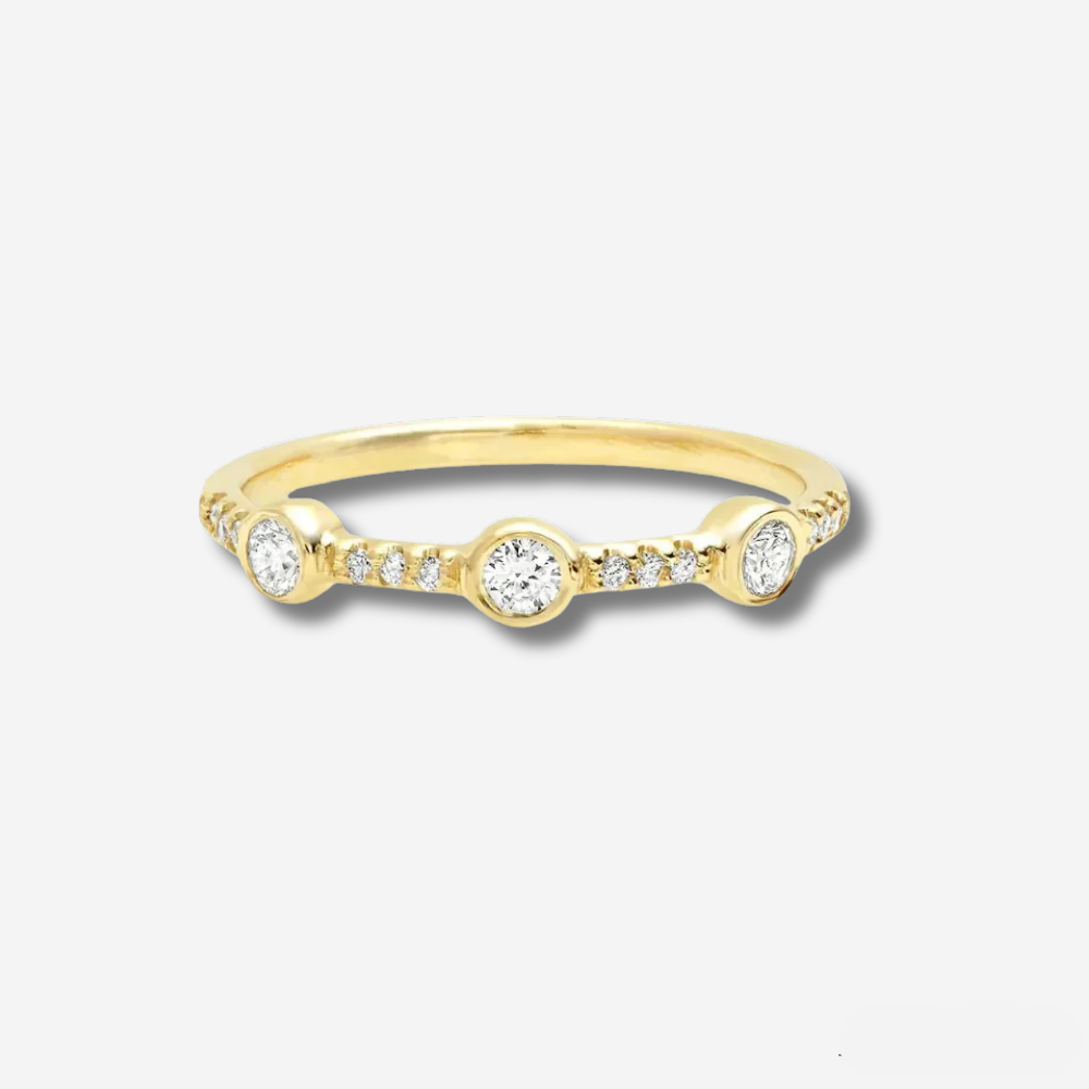 Vintage Gold & Zirconium Ring Set