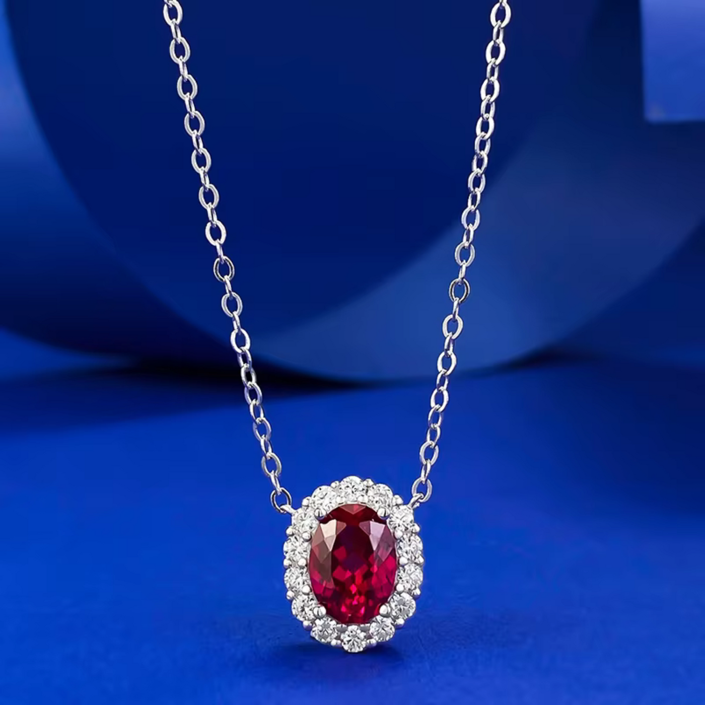 Moissanite Ruby Necklace