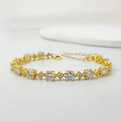 Gold Plated Moissanite Tennis Bracelet
