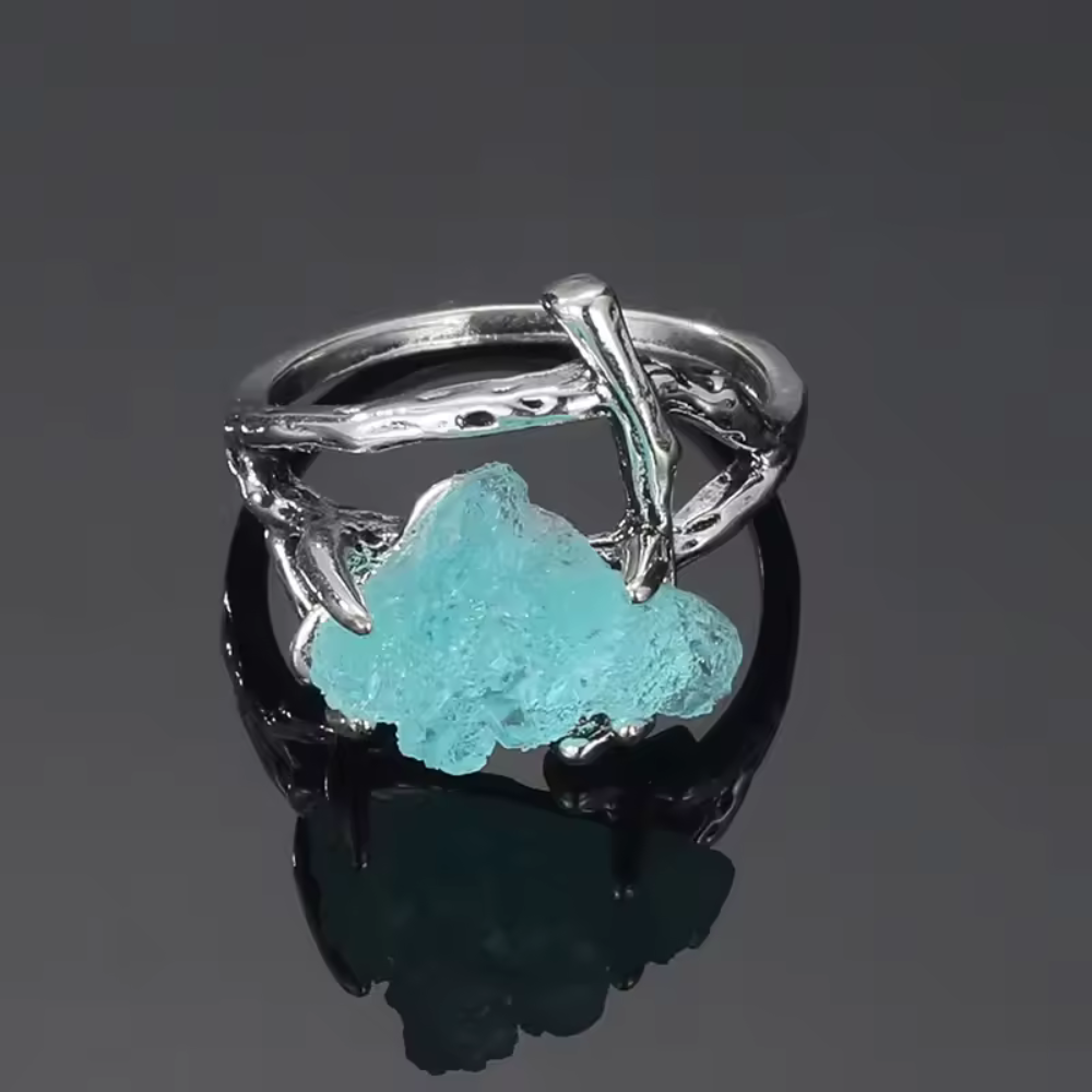 Handmade Blue Stone Claw Ring