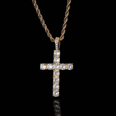 Moissanite cross necklace
