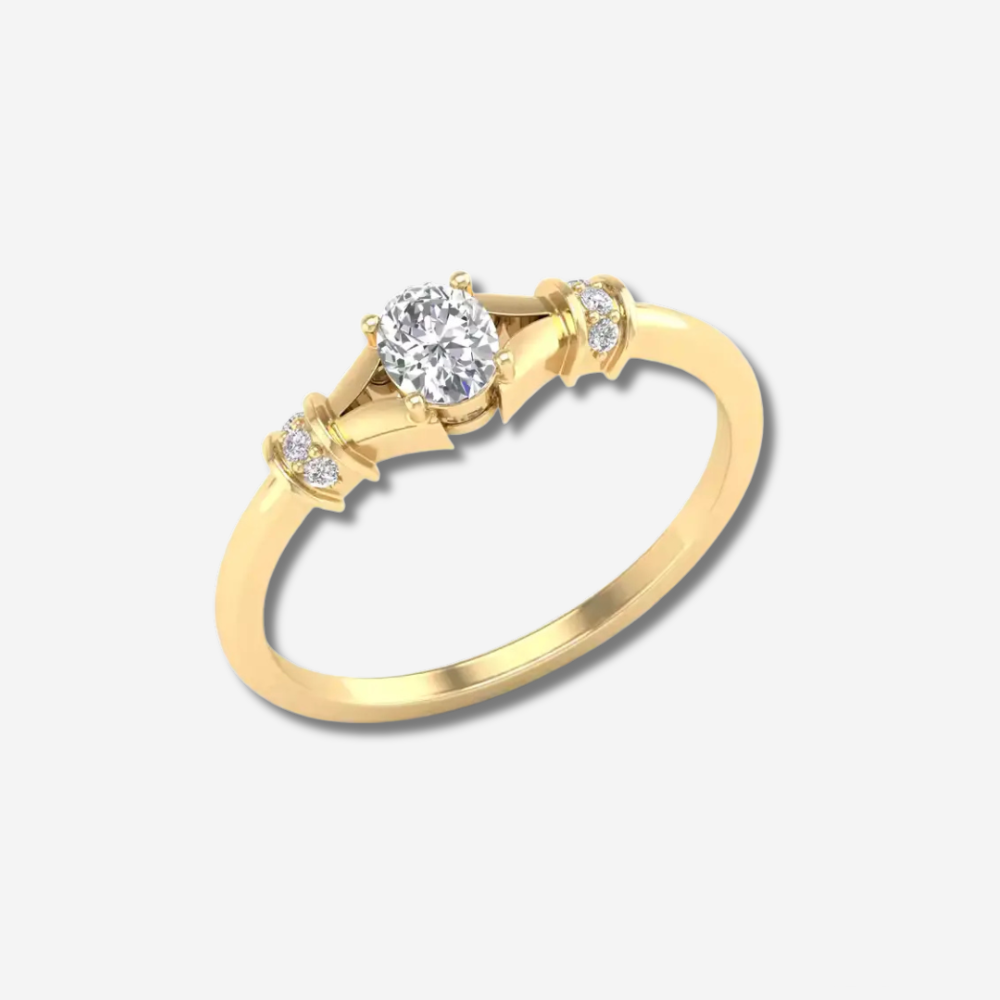Gold Oval Cut Ring