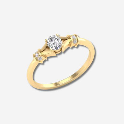 Gold Oval Cut Ring
