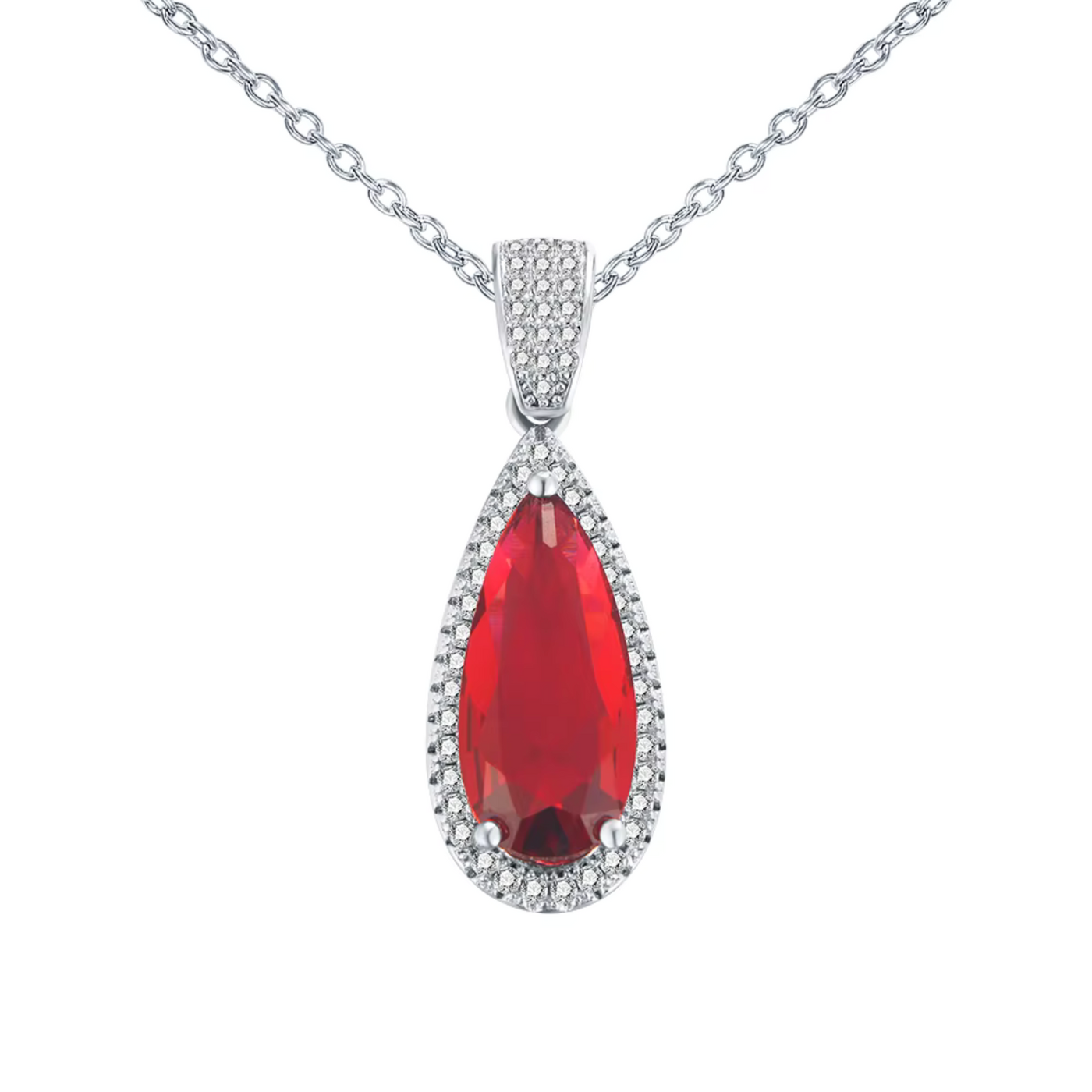 Red Rhinestone Zirconia Jewelry Set