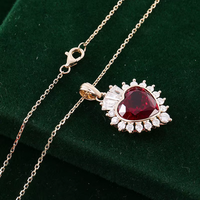Ruby & Moissanite Gemstone Necklace