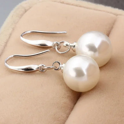 Pearl Drop Charm Earrings