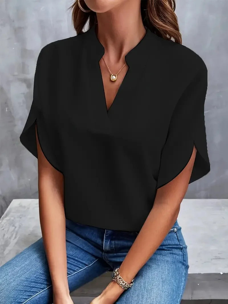 Grace – Soft and Elegant V-Neck Blouse