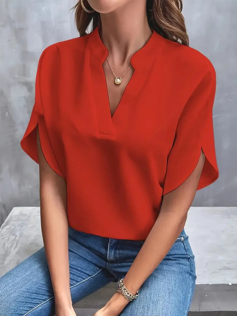 Grace – Soft and Elegant V-Neck Blouse