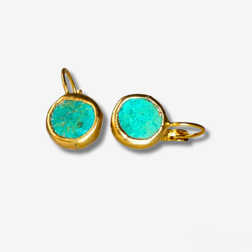 Thea | Vintage Turquoise Gold Earrings