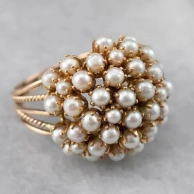 Monica | Pearl Inlay Statement Ring