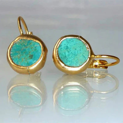 Thea | Vintage Turquoise Gold Earrings